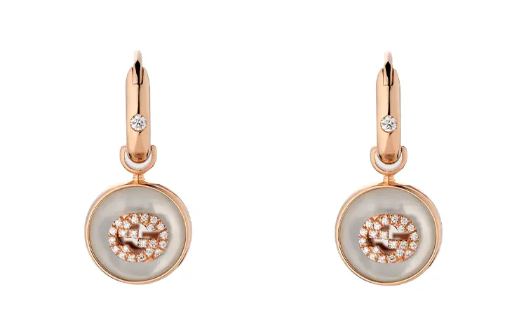 Серьги Interlocking 18k с бриллиантами GUCCI